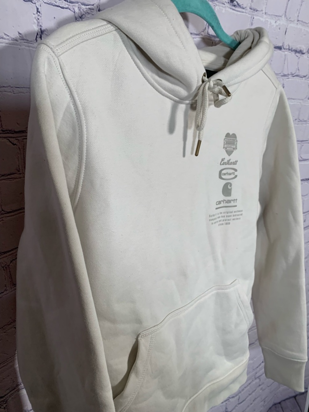 Carhartt Womens Relaxed Fit Pullover Hooded Sweatshirt Tan Size M Casual Outdoor - Picture 2 of 7